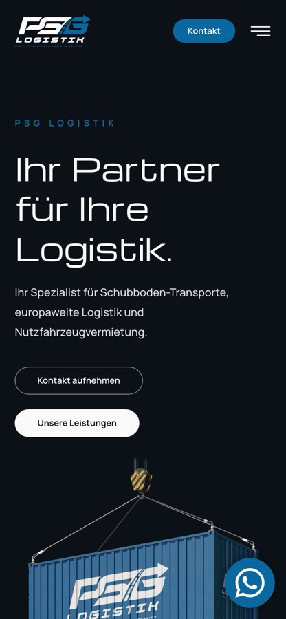 Mobile Ansicht PSG Logistik
