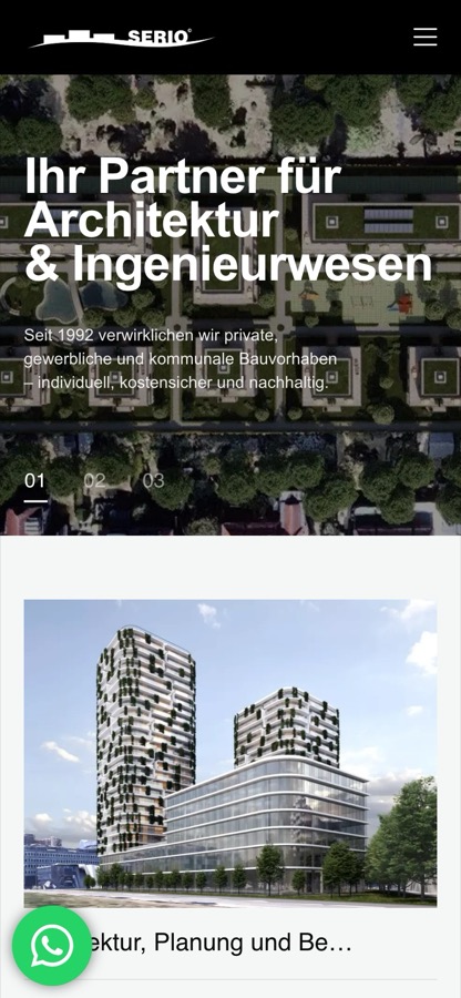 Mobile Ansicht Serio Planungsbüro