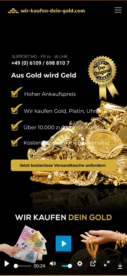 Mobile view Wir kaufen dein Gold