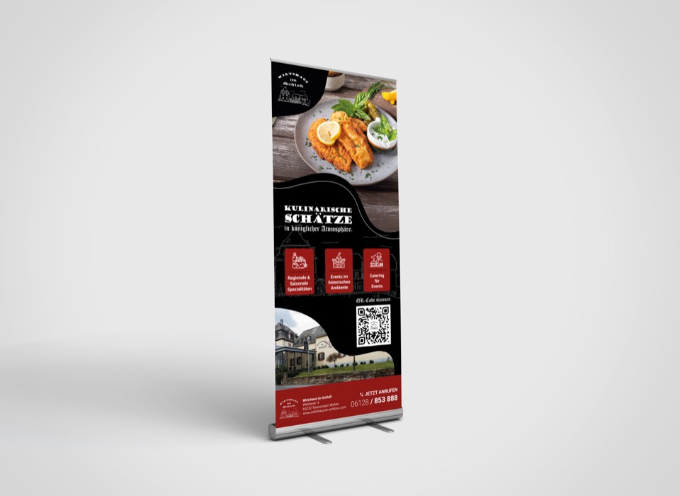 Roll-up banner for Wirtshaus im Schloss