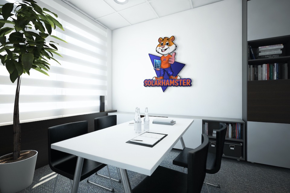 Logo in the office for Solarhamster