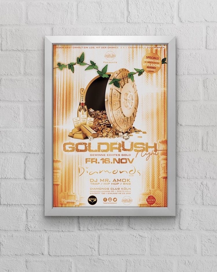 Party poster Goldrush for Eventreihe