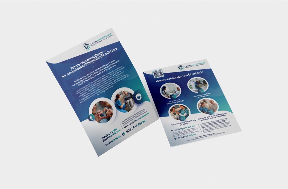 Flyers & business cards for Tamis Herzenspflege