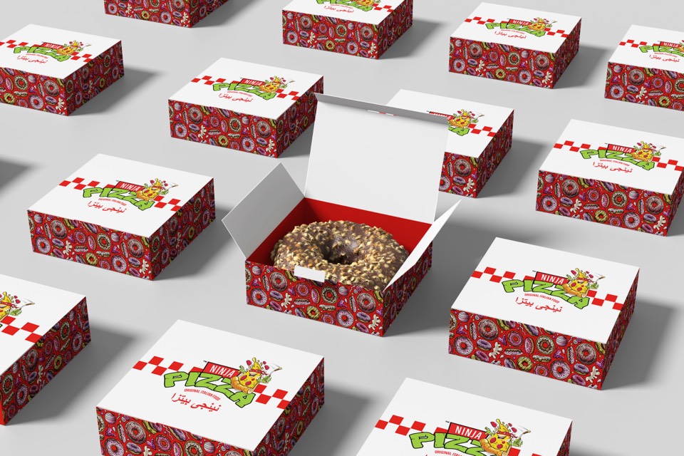 Donut box for Ninja Pizza